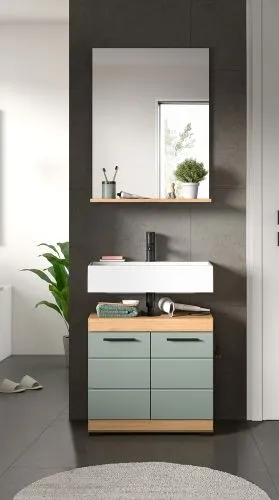 Badezimmer-Set Scout | Salbei / Artisan Eiche | 2-teilig | optional Aufsatzleuchte