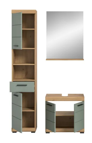 Badezimmer-Set Scout | Salbei / Artisan Eiche | 3-teilig