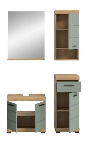 Badezimmer-Set Scout | Salbei / Artisan Eiche | 4-teilig 2a