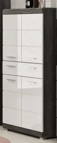 Badezimmer-Set Scout 5 | weiß Hochglanz / rauchsilber | 4-teilig | LED Beleuchtung