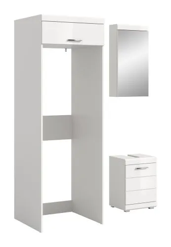 Badezimmer-Set Scout | weiß Hochglanz / weiß | 3-teilig