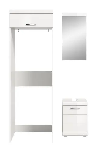Badezimmer-Set Scout | weiß Hochglanz / weiß | 3-teilig