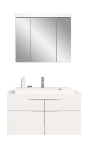 Badezimmer Set Viana | 2-teilig | weiß | inkl. Waschbecken ohne Aufsatzleuchte