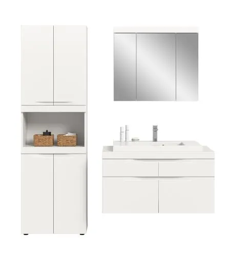 Badezimmer Set Viana 3 | 3-teilig | weiß | inkl. Waschbecken