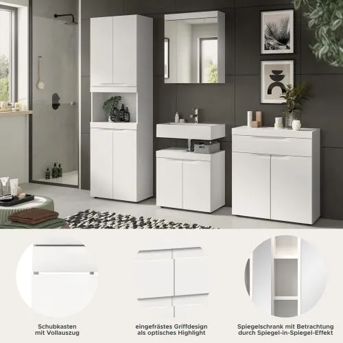 Badezimmer Set Viana | 4-teilig | weiß