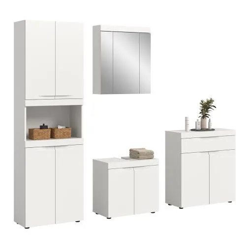 Badezimmer Set Viana | 4-teilig | weiß ohne Aufsatzleuchte