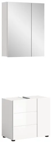Badezimmer-Set Vira 1 | weiß Hochglanz | 2-teilig | inkl. LED Beleuchtung