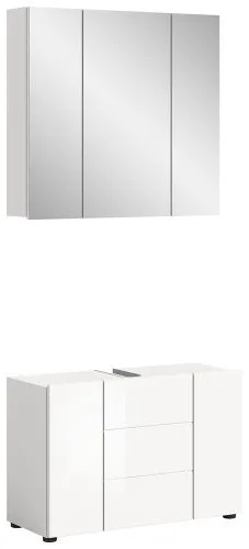 Badezimmer-Set Vira 2 | weiß Hochglanz | 2-teilig | inkl. LED Beleuchtung