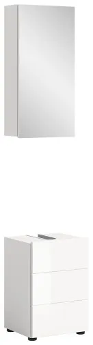 Badezimmer-Set Vira | weiß Hochglanz | 2-teilig | inkl. LED Beleuchtung