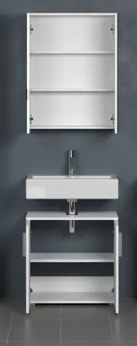 Badezimmer-Set Wons | weiß Hochglanz | 2-teilig mit Beleuchtung