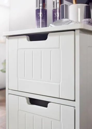 Badezimmerschrank Luis | mit Schubläden | weiß matt