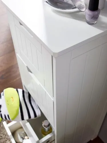 Badezimmerschrank Luis | mit Schubläden | weiß matt