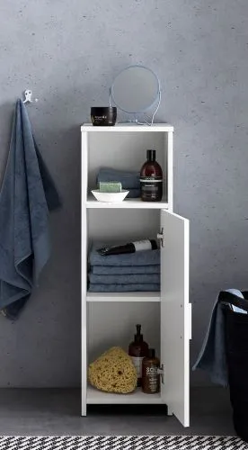 Badezimmerschrank Xavienne | mit Schubläden | weiß