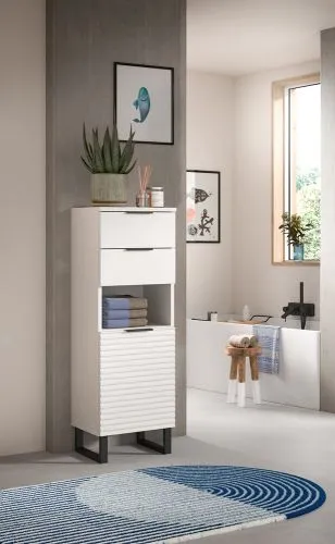 Badezimmreschrank | Standschrank Riff | weiß