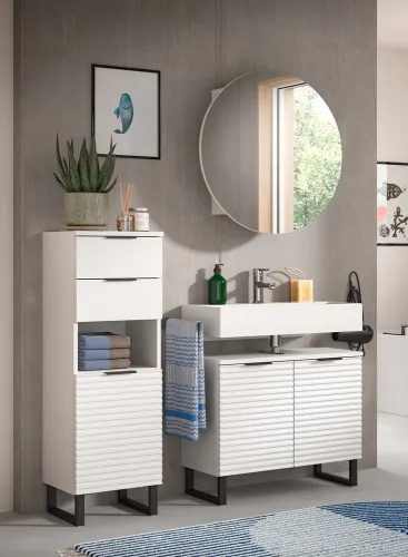 Badezimmreschrank | Standschrank Riff | weiß