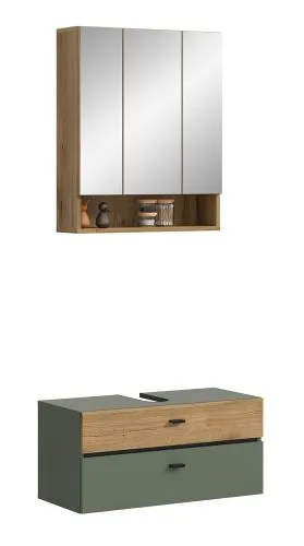 Badkombination Bad Set Aqua | 2-teilig | Sage Green / Evoke Oak