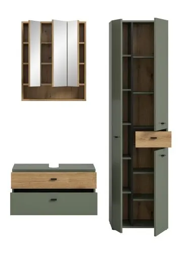 Badkombination Bad Set Aqua | 3-teilig | Sage Green / Evoke Oak ohne