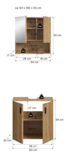 Badkombination Mone | 2-teilig | Artisan Oak