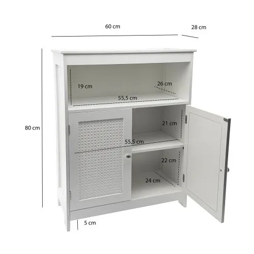 Badschrank Badezimmerkommode Zisan | weiß