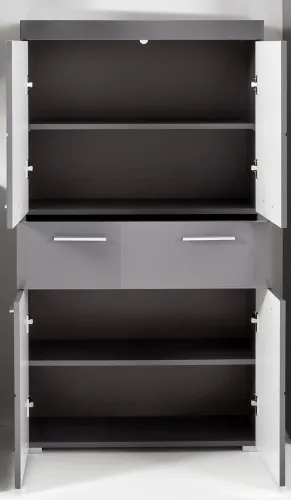 Badschrank Badkommode breit Amanda | grau Hochglanz