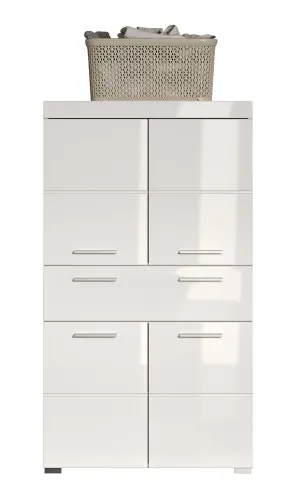 Badschrank Badkommode breit Amanda | weiß Hochglanz