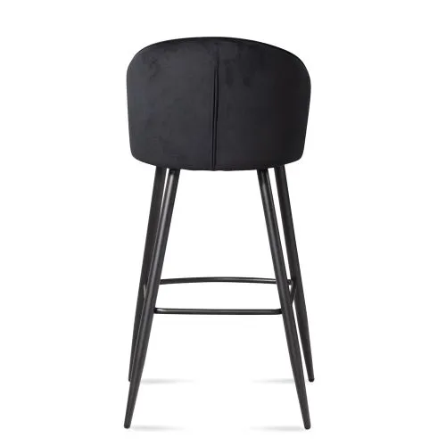 Barhocker 2er Set Shella | mit Fußablage | samt | schwarz