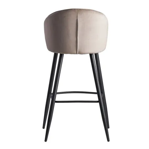 Barhocker Shella | mit Fußablage | samt | beige