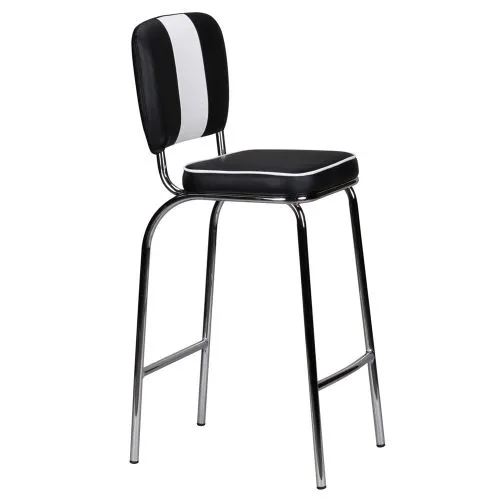 Barstuhl Deni | Retro Vintage | schwarz / weiß