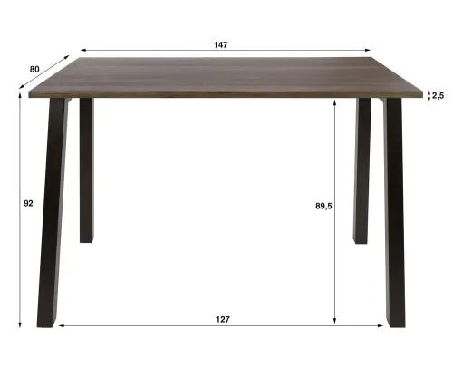Bartisch Aura | 147cm | Akazie massiv | braun