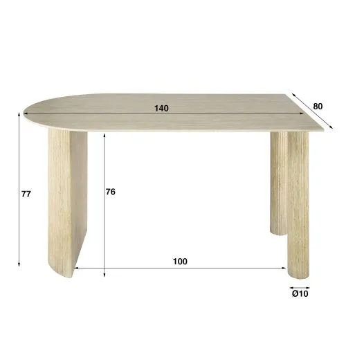 Bartisch Devo | 140 cm | Keramik | Travertin