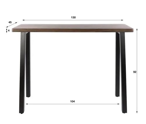 Bartisch Lucia | Akazie massiv | braun | 130cm