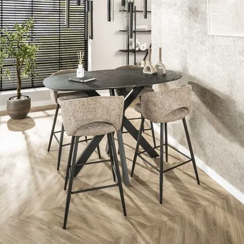 Bartisch Pouzina | 140cm | Kreuzgestell | 3D Melamin graphite