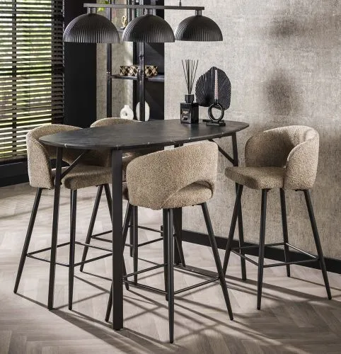 Bartisch Pouzina | 140cm | Vierfußgestell | 3D Melamin graphite