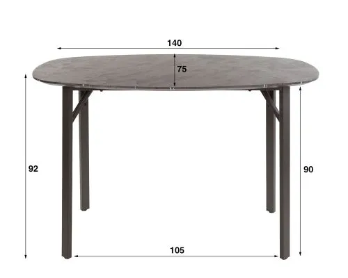 Bartisch Pouzina | 140cm | Vierfußgestell | 3D Melamin graphite