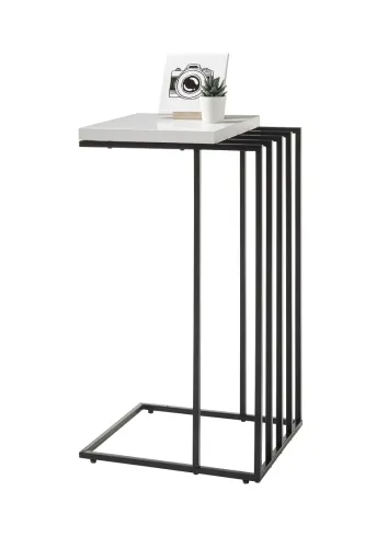 Beistelltisch Juba | 40x35 | weiß matt / schwarz