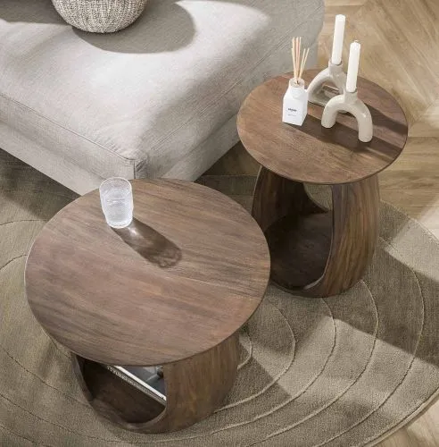 Beistelltisch Kina 2 | Akazie massiv | glaze brown