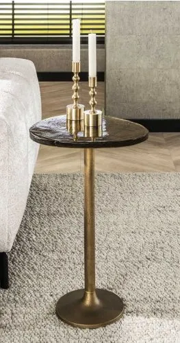 Beistelltisch Mira | Glas | Antikgold