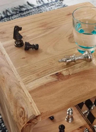 Beistelltisch Set Bohao 2-teilig | Würfelregal | Akazie massiv