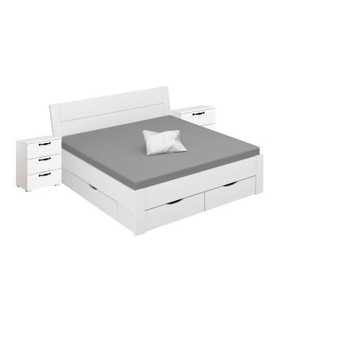 Bett Set Cottage | mit Schubkästen | alpinweiß | verschiedene Größen