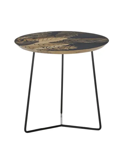 Couchtisch Beistelltisch Mirandela | Mango rund | 55 cm bedruckt