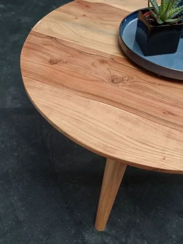 Couchtisch Boha | Ø 75 | Akazie Holz massiv | braun