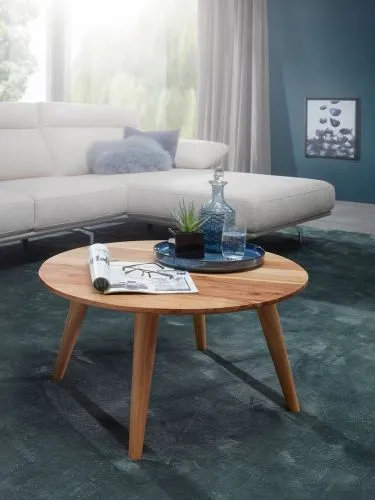 Couchtisch Boha | Ø 75 | Akazie Holz massiv | braun