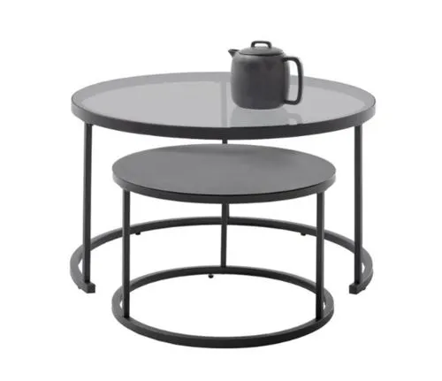 Couchtisch Chester | 2-teilig | grau / schwarz
