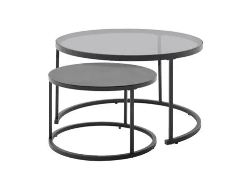 Couchtisch Chester | 2-teilig | grau / schwarz