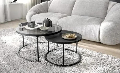 Couchtisch Chester | 2-teilig | grau / schwarz