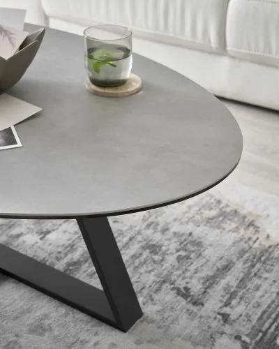 Couchtisch Elbing | grau / schwarz