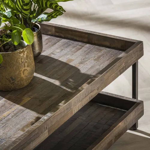 Couchtisch Fernanda | rechteckig | Teakholz | grau