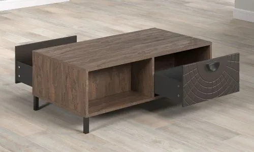 Couchtisch Fusion | Wohnzimmertisch | Rostoptik Rusty Flow / Perlbronze