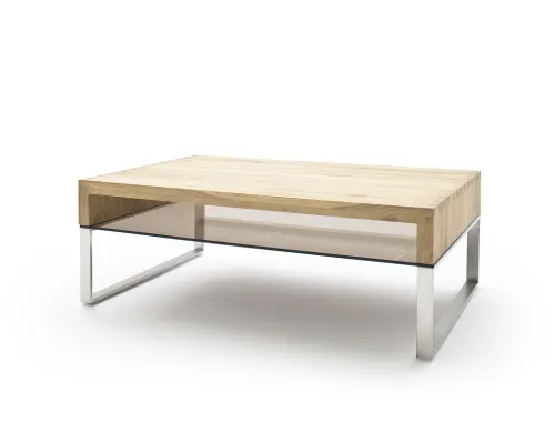 Couchtisch Hilary | Asteiche massiv | mit Glasplatte | 110x70 | Eiche
