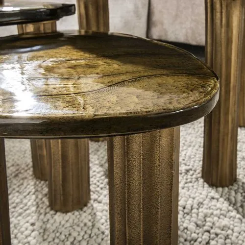 Couchtisch Mira 2 | Glas | Antikgold